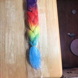 Vibrant Rainbow Braided Hair Extension